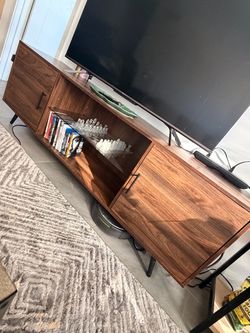 Large wood TV table