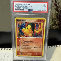 Cyndaquil 2005 Pokémon EX Unseen Forces #54/115 Reverse Foil PSA 1