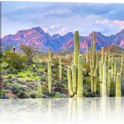 HJY Art Arizona Cactus Landscape Wall Art