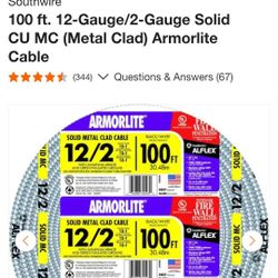 12/2 Mc Cable 100 Ft 
