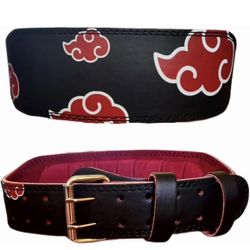 Anime Red Cloud Leather Lifting belt(SMALL)