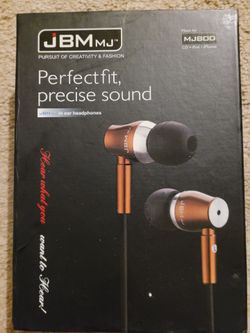 Stereo In-Ear Headphones, New JBM MJ800
