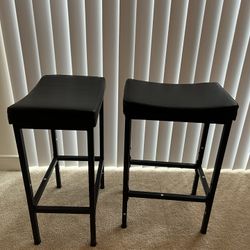 2 Black Bar Stools