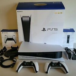 PS5 PlayStation 5 Console Disc Version w/ Extra Controller & Charging Station

