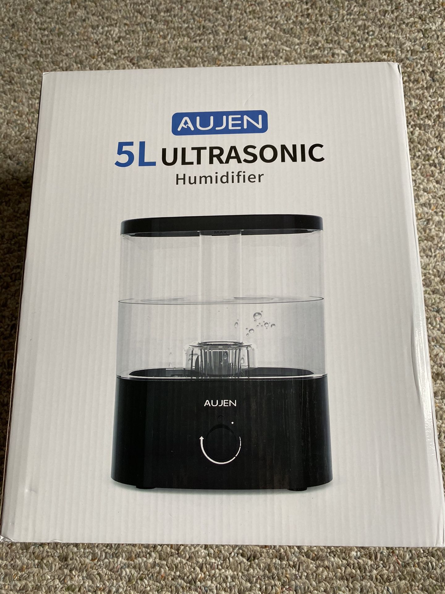 Aujen 5L Cool Mist Humidifier for Babies, 360° Nozzle Humidifier for Bedroom, Air Humidifier with Essential Oil Tray, Ultrasonic Humidifier for Large