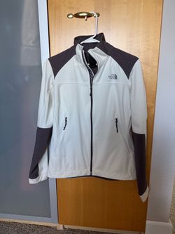 The North Face Cream and Dark Gray Softshell Jacket