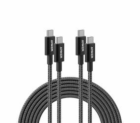 Anker USB C to USB C Cable, 100W Fast Charging Cable (2-Pack, 10 ft, Black) For iPhone 17 Series, MacBook Pro 2020, Pixel, and More (Not for Video Out