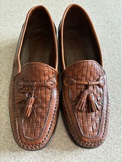 Johnston & Murphy Domani Loafers Men 7.5 Brown Leather Tassel Kiltie Shoes Italy