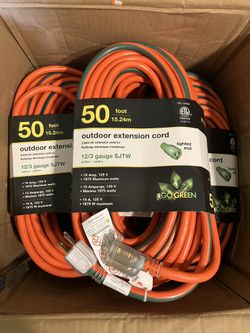 50ft 12/3 GoGreen Power Inc. (GG-14050) 12/3 SJTW Outdoor Extension Cord, Go Green, 50 ft Orange