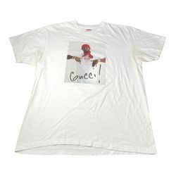 Supreme Gucci Mane White T-Shirt (FW16) Adult Size XL Rap Music Trap God 1017 Guwop