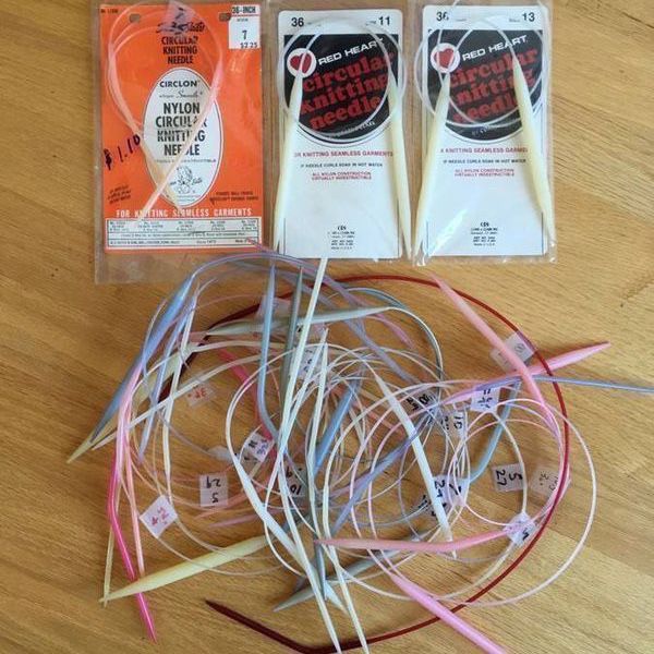 Lot of 27 Vintage Plastic Circular Needles