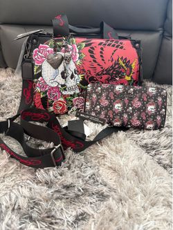 ed hardy bag and wallet set