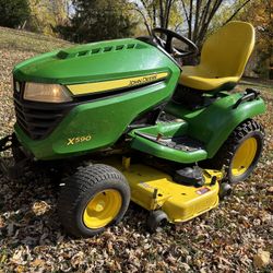 X590 John Deere Garden Tractor EFI 25 hp Kawasaki power steering 