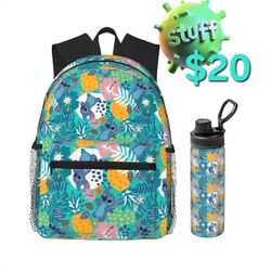Stitch Backpack And Water Bottle Set