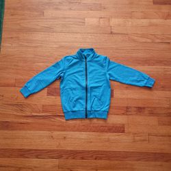 Kids Blue & White Lupilu Zip-up Long Sleeve Jacket in size 4-6Y