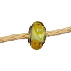 NEW Authentic Pandora Murano Glass Yellow Swirl Charm Bead.  Sterling Silver.  Hallmarked PANDORA S925.    I bundle so please check out my other Pando