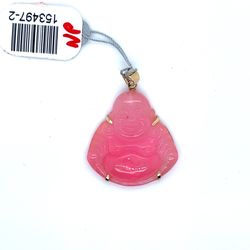 14kt Gold Pink Jade Buddha Pendant 4.20grams 153497 2