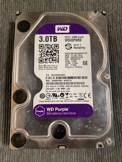 Western Digital 3tb Purple 3.5" HD-in excellent shape, pulled from working system and fully functional