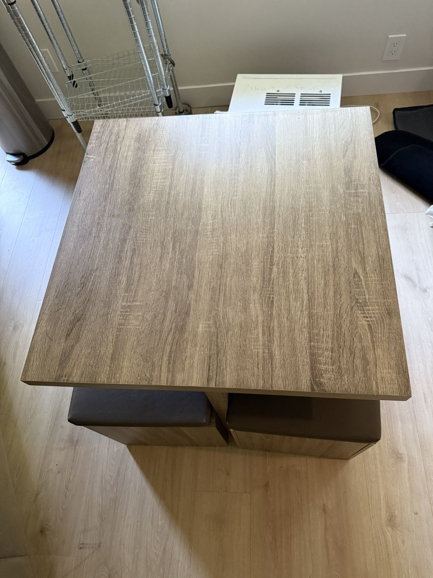 Square Dining Room Table With Storage Under Each Seat