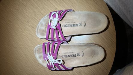 Birkenstock Novato Lace Up Sandals - Purple Leather - Size 38 (US Women's 7-7.5)