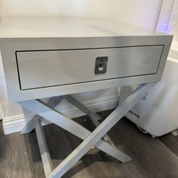 Grey Modern Nightstand End Side Table 