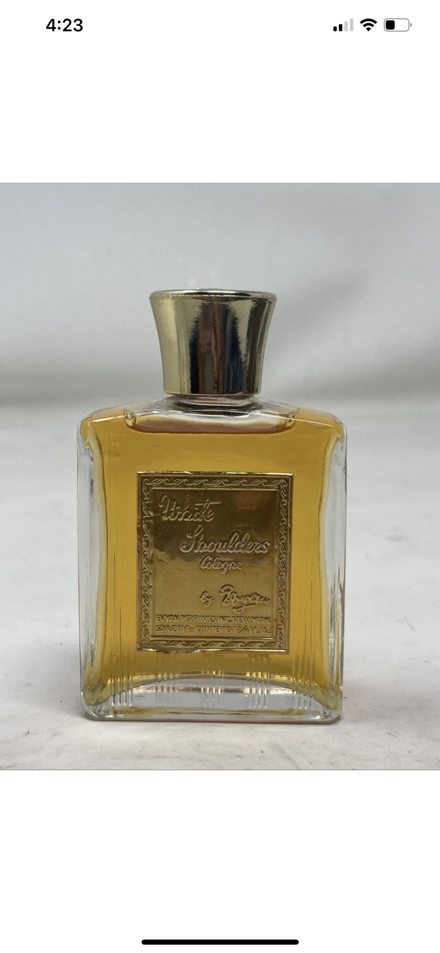 Vintage 60s Evyan White Shoulders/Most Precious Cologne 1 3/4 Oz Bottles Set