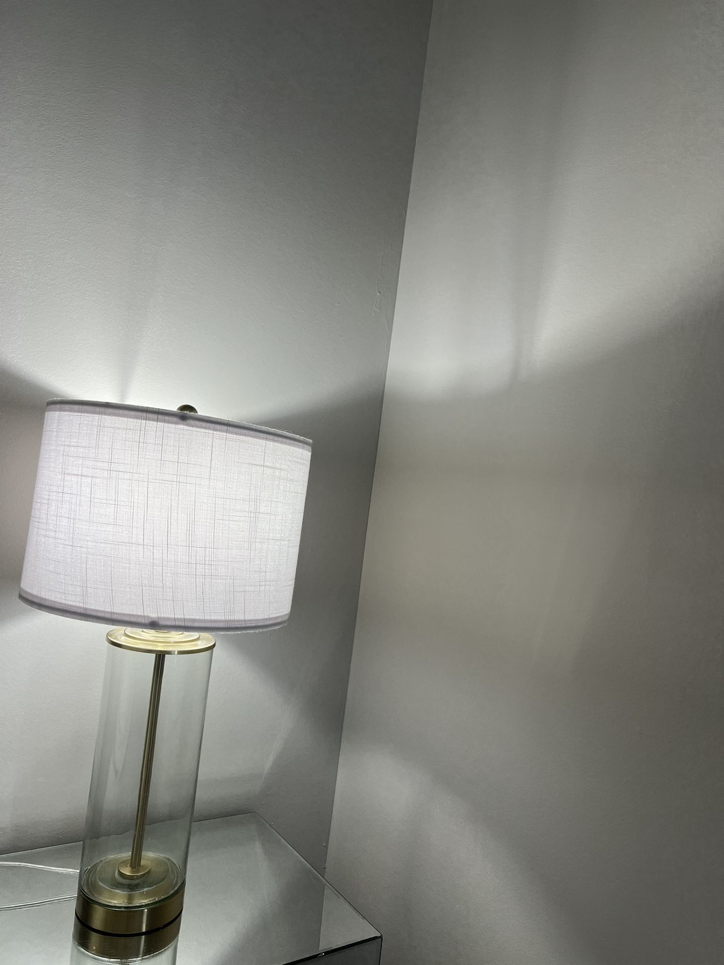 One Gold Glass Lamp With Light 💡 Almost New