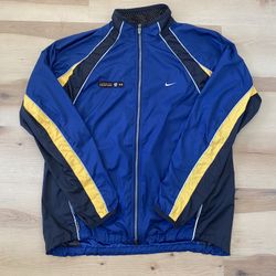 Vintage 90’s Nike Blue Full Zip Windbreaker Alpha Honolulu Marathon Size L 