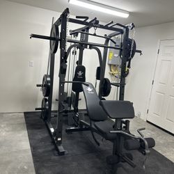  Smith Machine SM1001/FID Adj Bench/Gym Equipment/Fitness/Squat Rack/‼️⭕️WEIGHTS AND OLYMPIC BARBELL SOLD INDIVIDUALLY ⭕️‼️FREE  DELIVERY🚚  