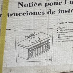 ESTATE Hand-crafted Marble Vanity Top Sienna Color 37W x 22D (94 cm x 56 cm)