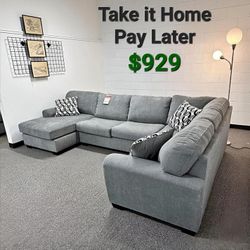 BIRKDALE COURT GRAY 3-PIECE SECTIONAL WITH CHAISE
