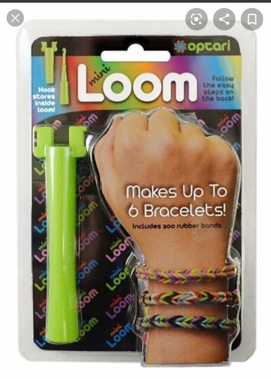 Makes up to 6 bracelets Includes 200 rubber bands Assorted colors A great starter kit The Optari Mini Loom gives kids everything they need to make