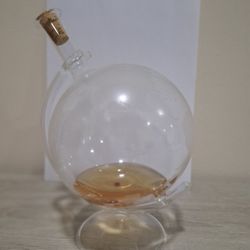 Twirlable Glass Globe Liquid Container with etched World Map