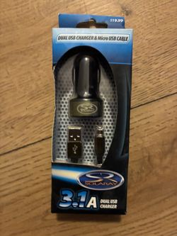SOLARAY Dual USB Car Charger + Micro-USB Cable (3 Available)