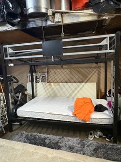 Twin black metal bunk bed