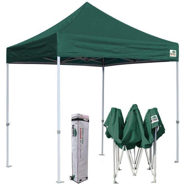 Eurmax USA 8x8 Feet Ez Pop up Canopy, Instant Party Tent, Sport Gazebo with Roller Bag (Forest Green)