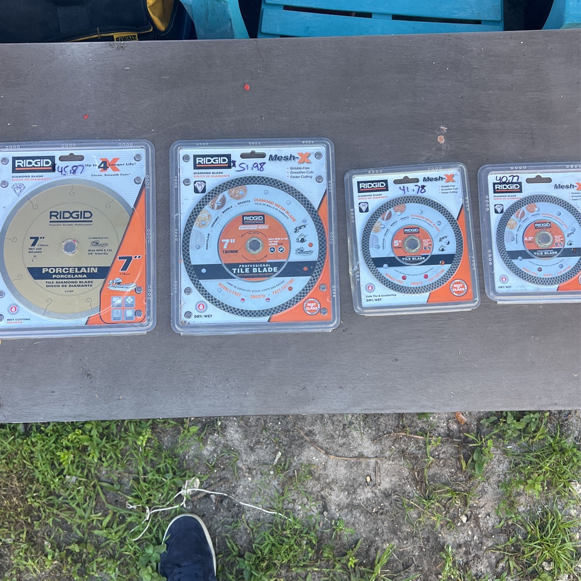 (price Reduced) New Ridgid Diamond And Diamond Mesh Saw Blades