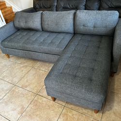 Grey Fabric L Shape Couch