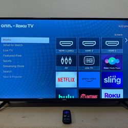 onn. 40" Class 1080p FHD Roku Smart LED TV