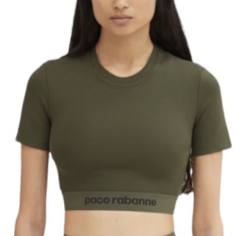 PACO RABANNE short sleeve athletic cropped top women’s Size Medium 