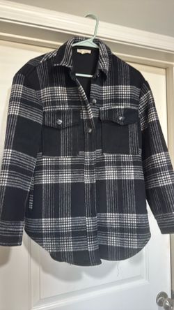Black and White Plaid Shacket -SMALL