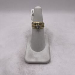 10kt Dual-Tone Gold Duo Diamond Engagement Style Ring Set