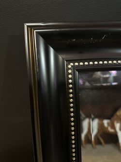 NEW Black Framed Wall Mirror w/ Nailhead Trim – 24” x 28”