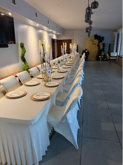 Spandex ivory chair covers