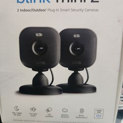 Blink Mini 2 Indoor Outdoor Security Cameras. 2 Pack