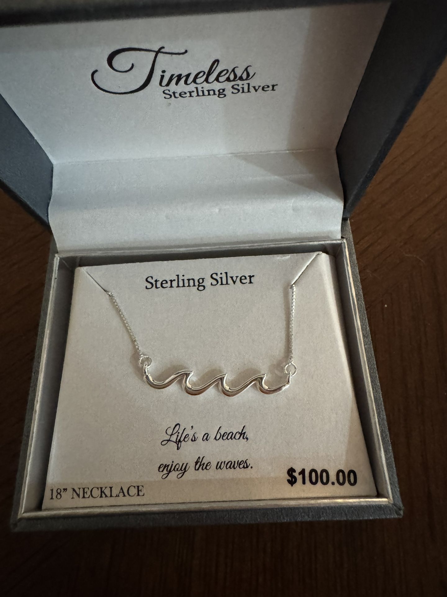 Sterling Silver Waves Necklace
