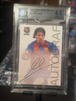 Messi rookie card 2004-05 panini Barca Campeon Catalan bgs 8.5