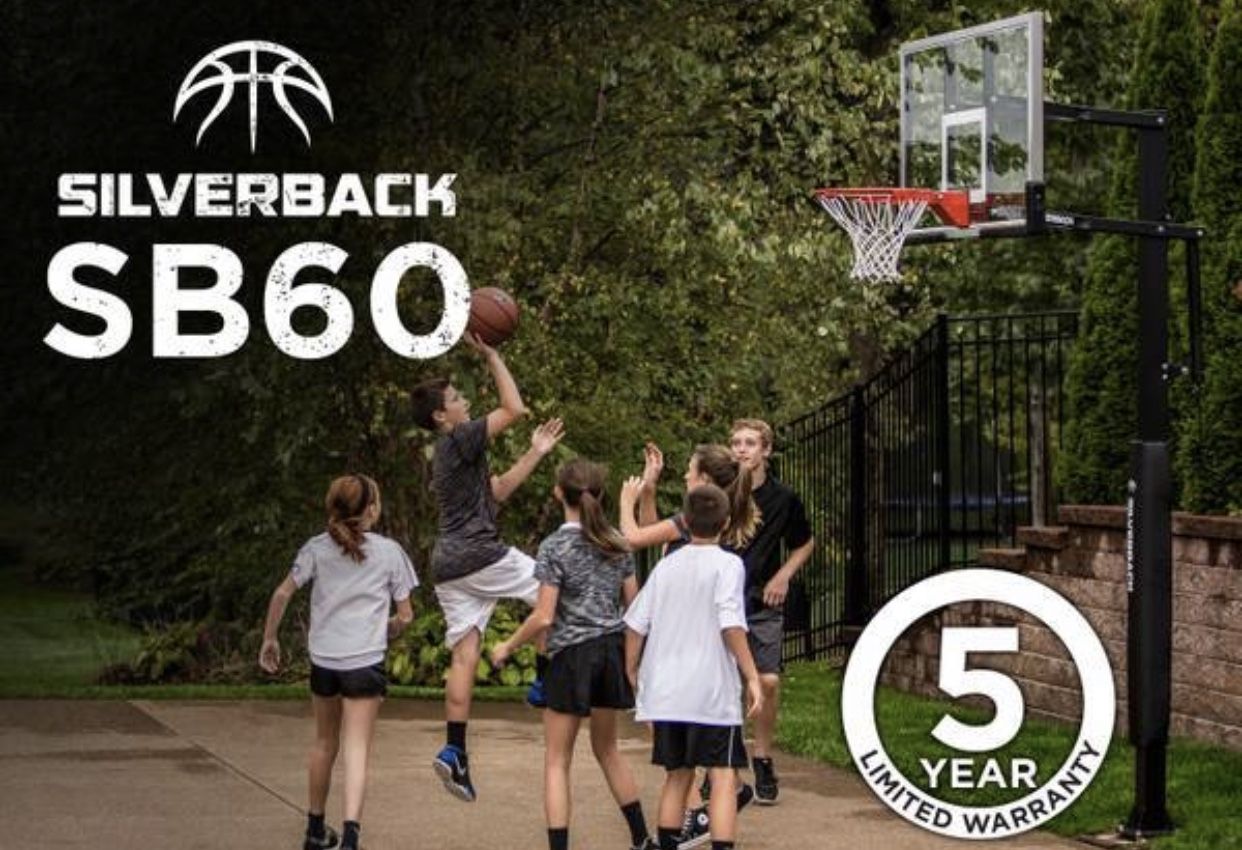 Silverback 60" In-Ground Basketball System with Adjustable-Height SB60