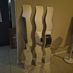 Set Of 3 Wavy Mirrors