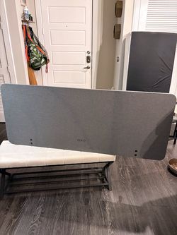 VIVO 60" x 24" desk privacy panel, gray, clamps included